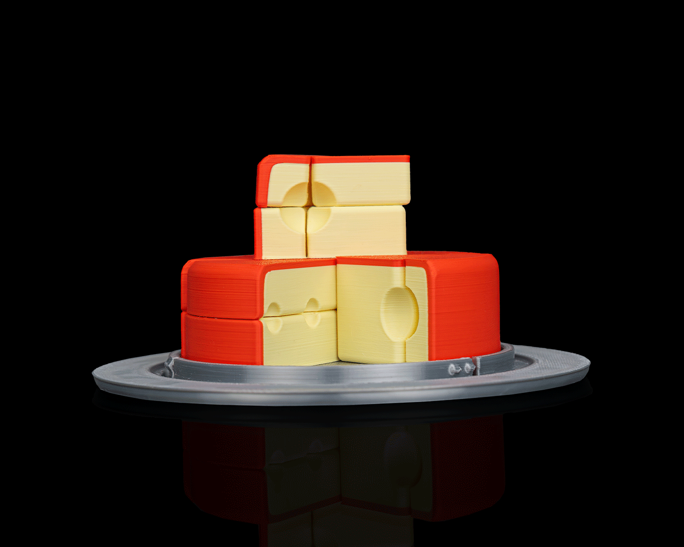 3D Printed Toy Jigsaw Puzzle Game - Cheese Wheel