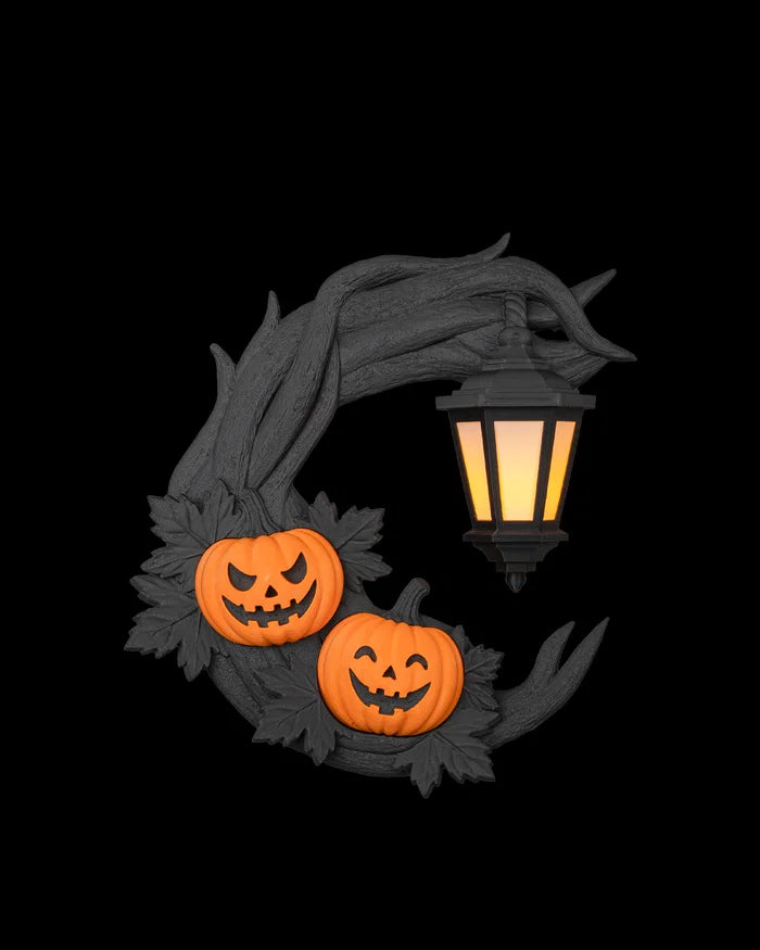 3D Printed Halloween Crescent Lantern - Wreath