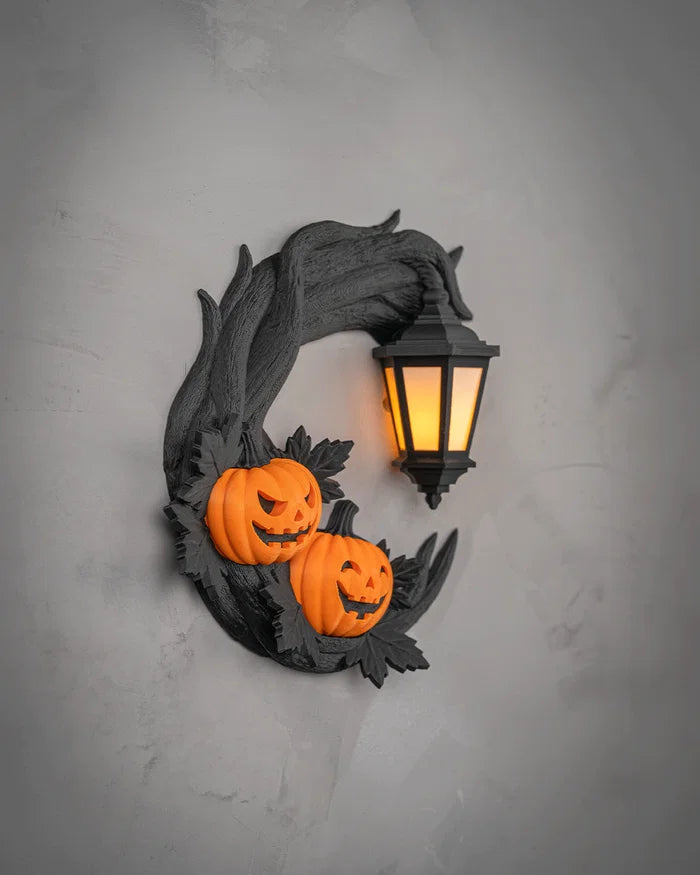 3D Printed Halloween Crescent Lantern - Wreath