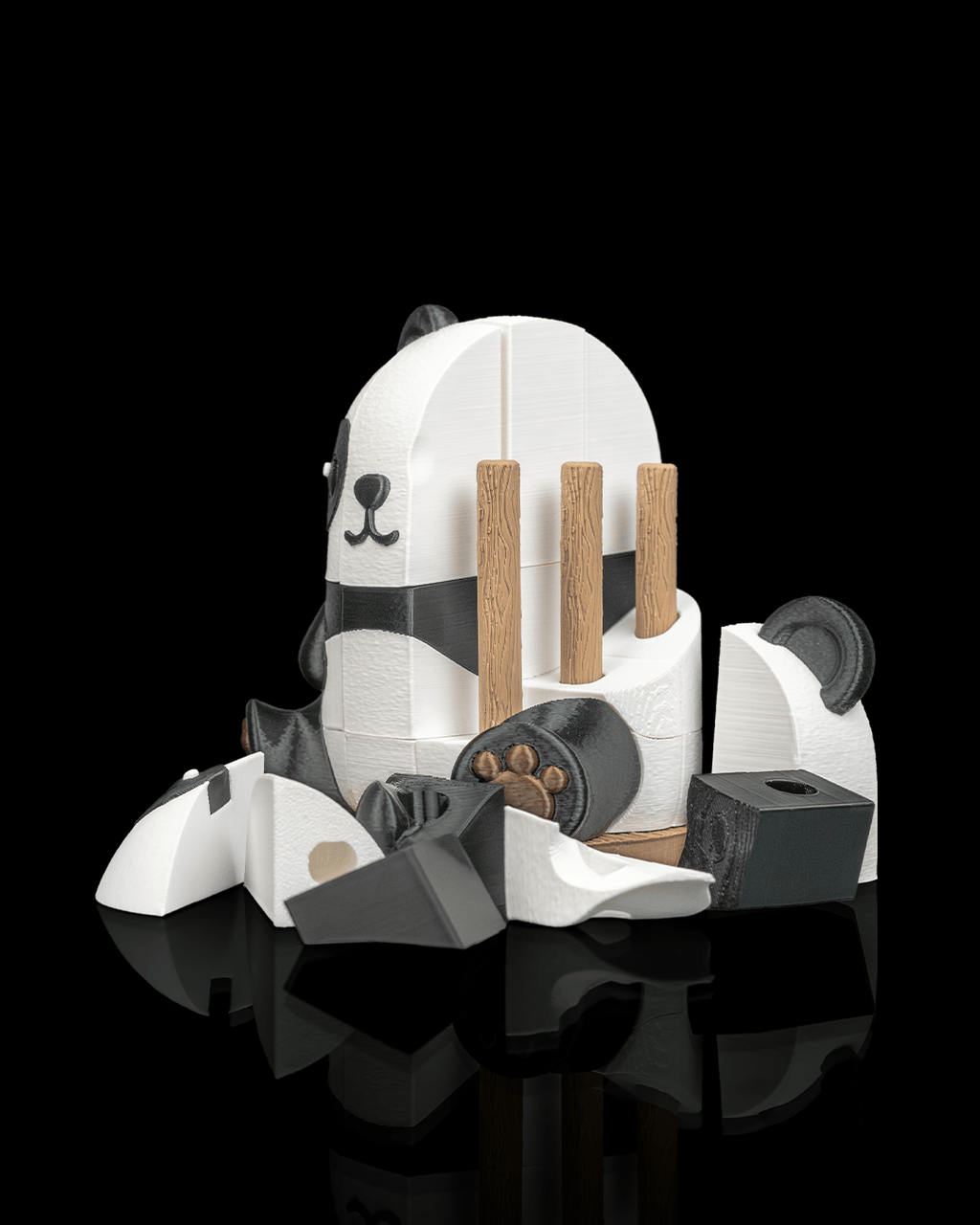 3D Printed Toy Jigsaw Puzzle - Panda Pieces