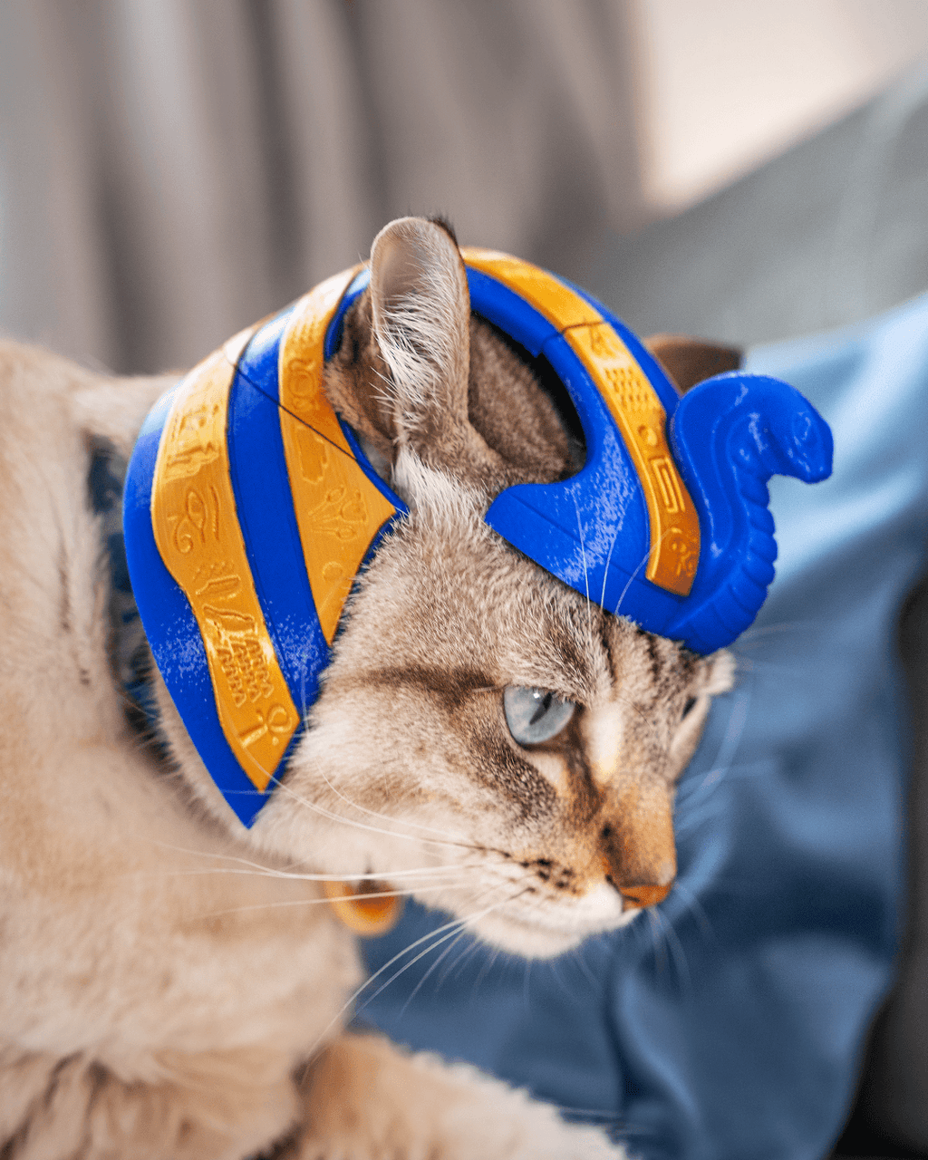 3D Printed Pharaoh Cat - Cat Costume Helmet