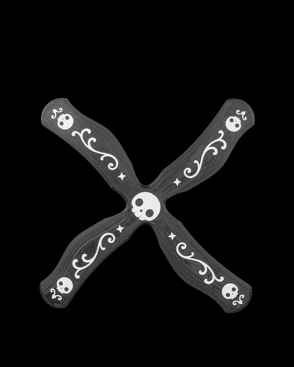 3D Printed Toy - Skull Cross Boomerang