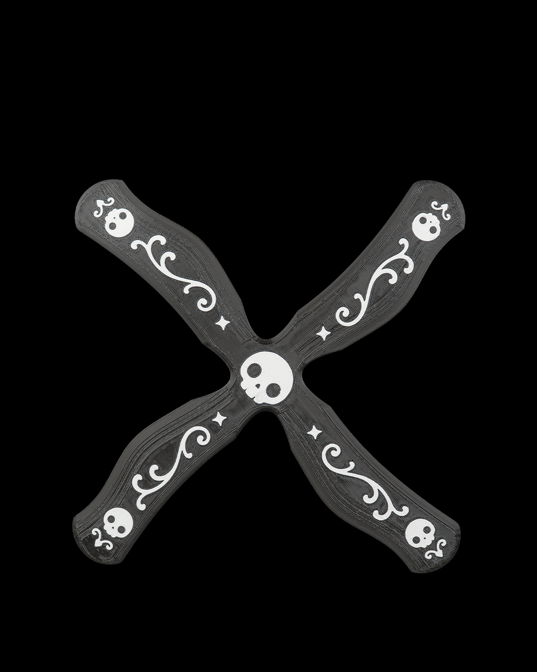 3D Printed Toy - Skull Cross Boomerang