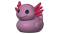 3D Printed Toy Duck Figure Model - Axolotl Duck image 0