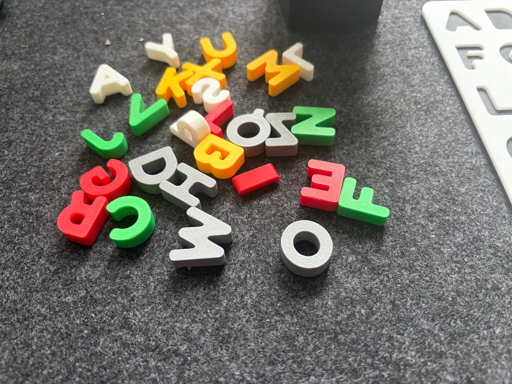 3d Printed Alphabet Number Kids 3d Learning Puzzle image 1
