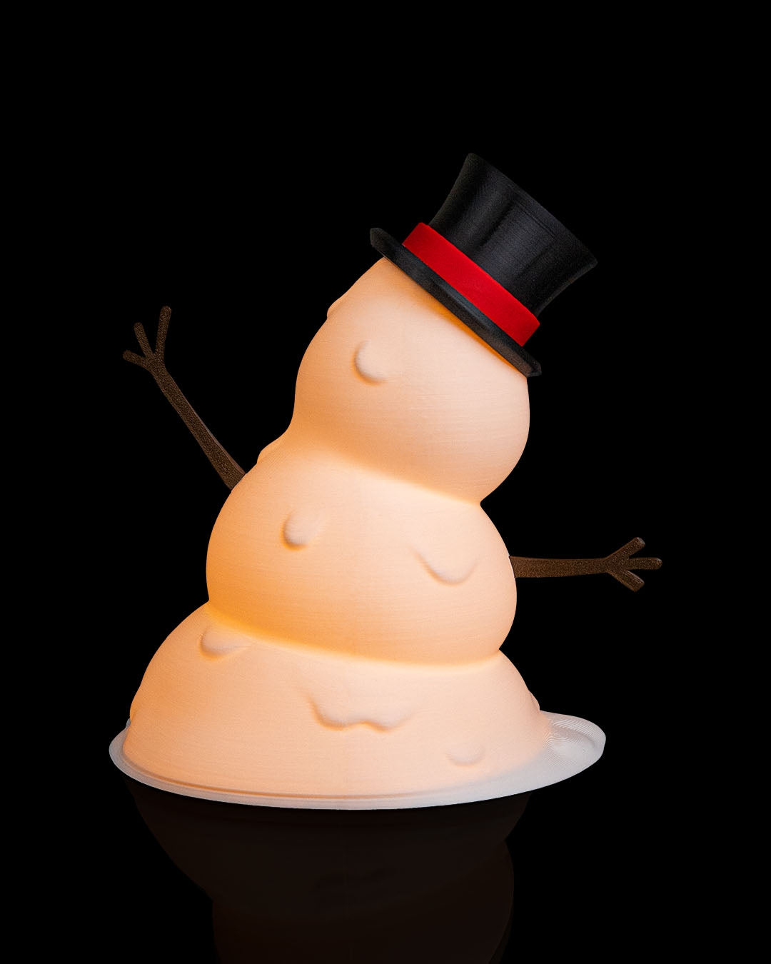 3D Printed Christmas Happy Snowman - Table Lamp image 2