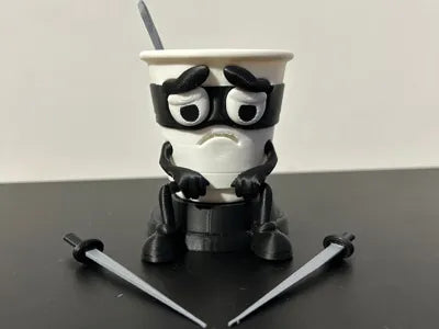 3D Printed Italian Brainrot Action Figure Model -Capuchino assassino image 0
