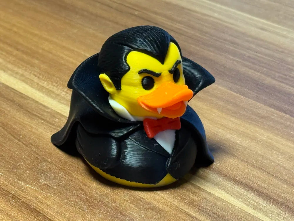 3D Printed Toy Duck Figure Model - Duck Dracula image 0