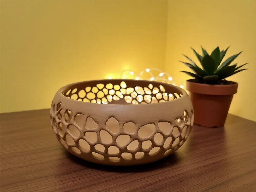 3D Printed Large Modern Mesh Bowl - Any Colour image 0