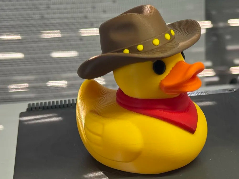 3D Printed Toy Duck Figure Model - Duck Cowboy image 0
