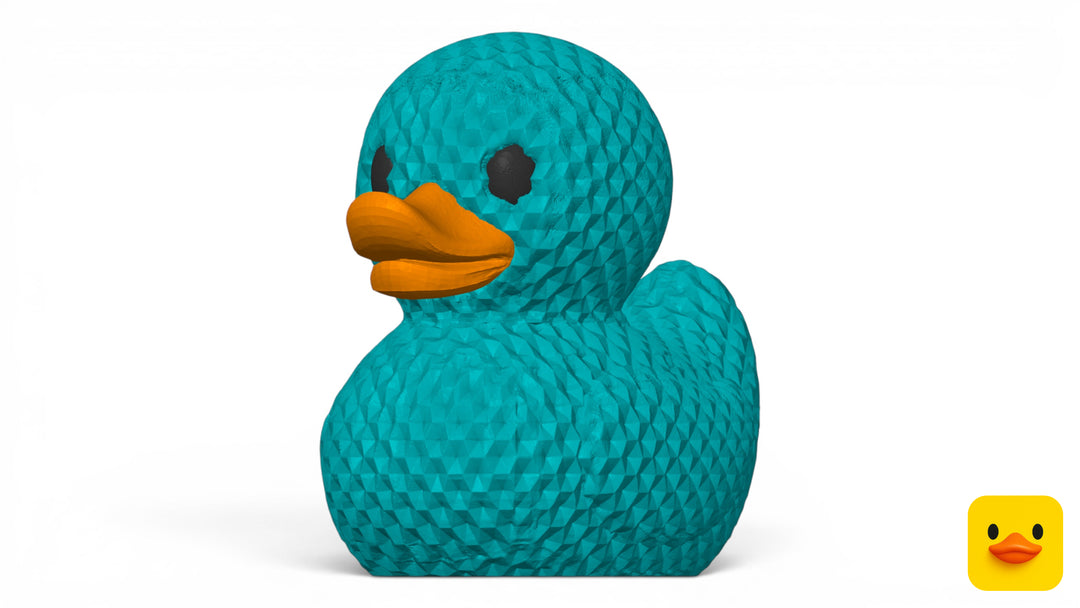 3D Printed Toy Duck Figure Model - Diamond Texture Duck image 0