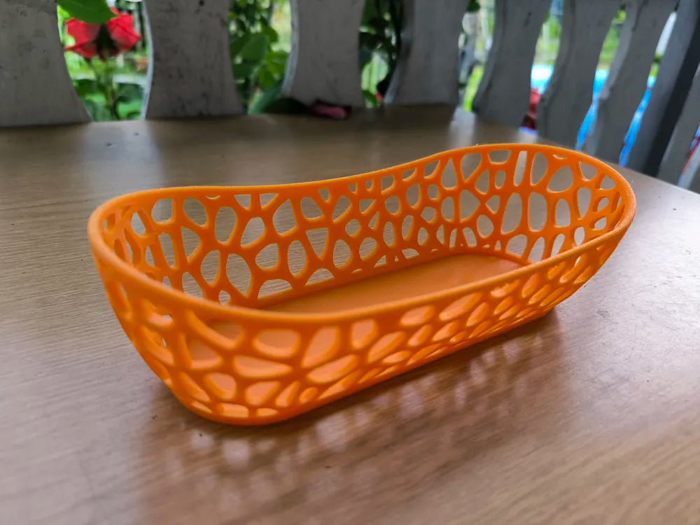 3D Printed Large Organic Mesh Fruit & Vegetable Bowl - Any Colour image 0