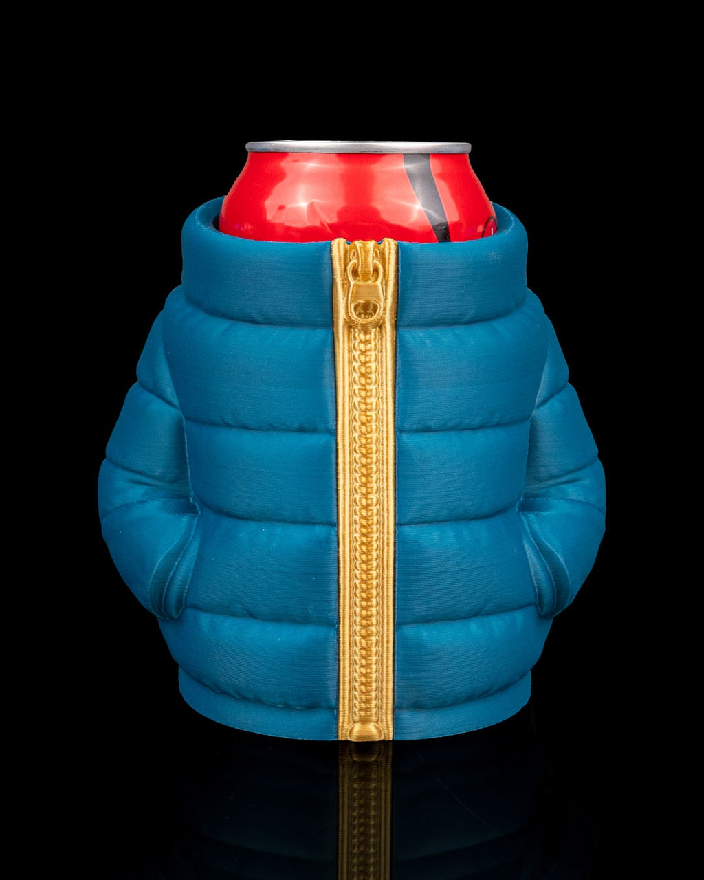 3D Printed Puffer Jacket Beer, Pen Can Holder image 0