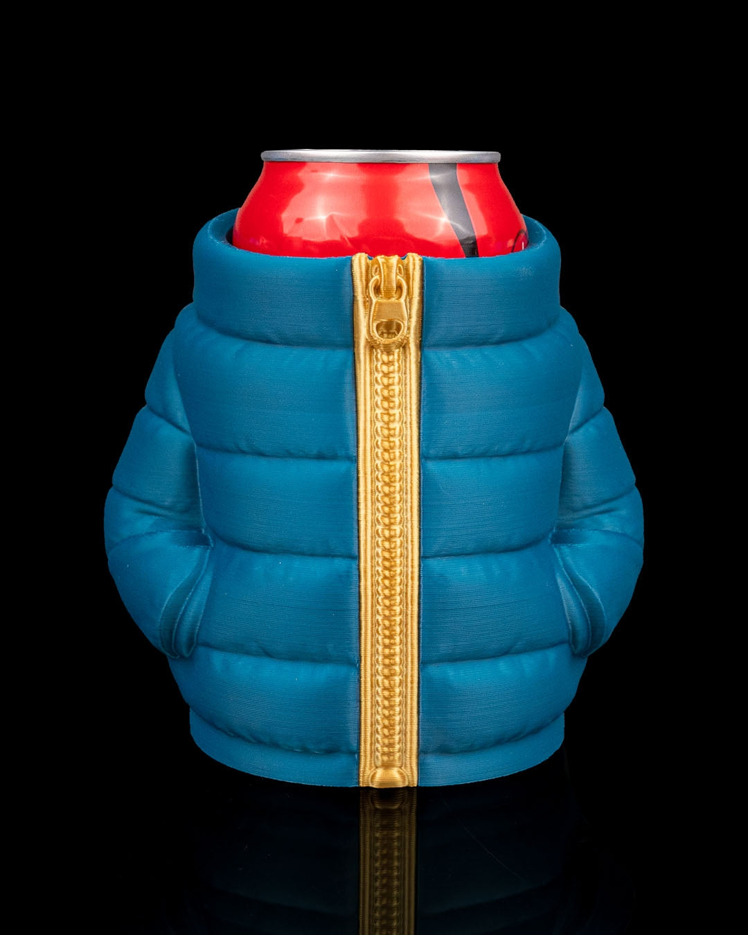 3D Printed Puffer Jacket Beer, Pen Can Holder image 0