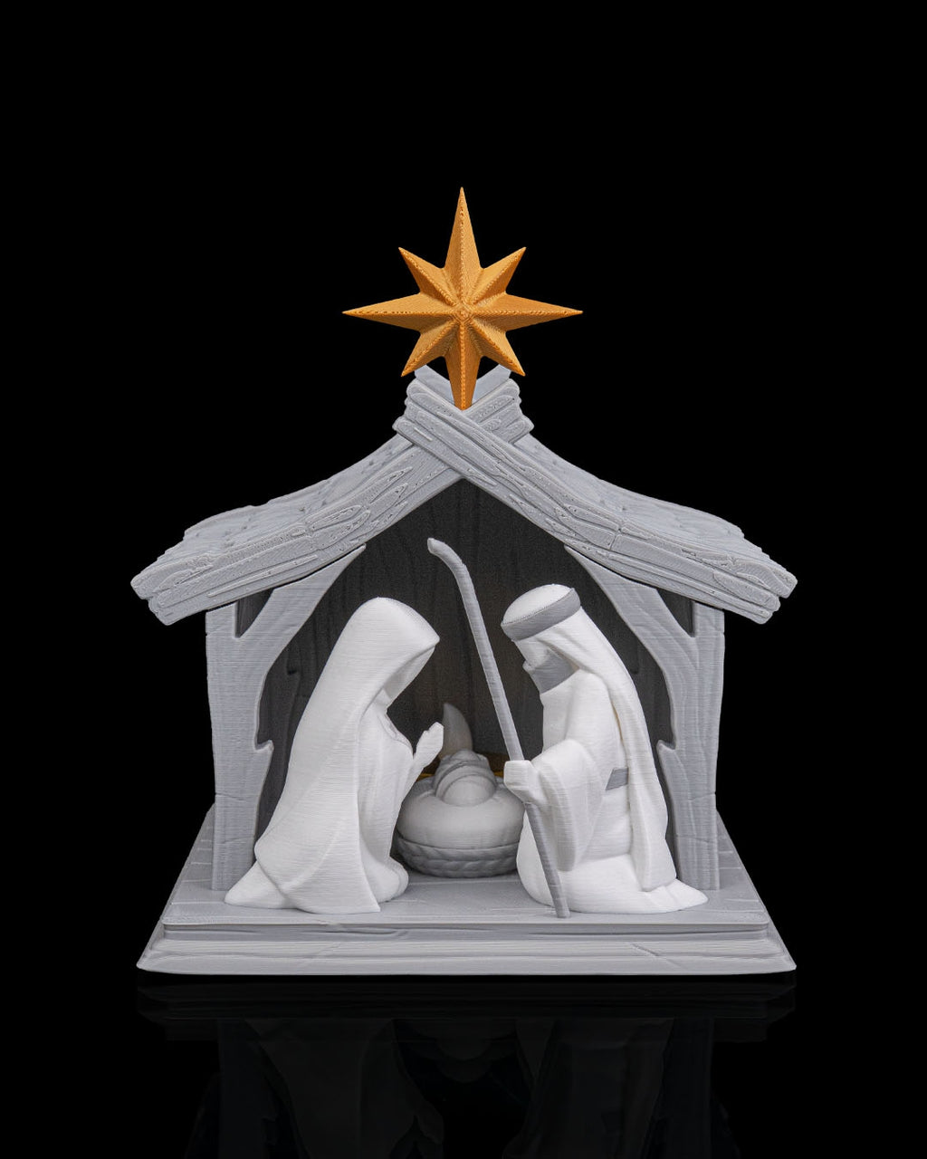 3D Printed Christmas Bright Nativity - Light Up Table Lamp image 1