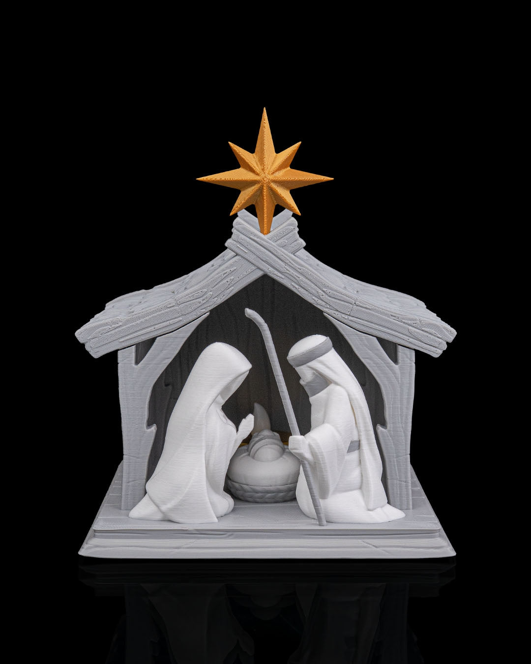 3D Printed Christmas Bright Nativity - Light Up Table Lamp image 1
