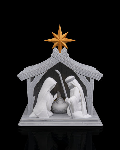 3D Printed Christmas Bright Nativity - Light Up Table Lamp image 1