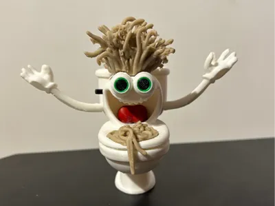 3D Printed Italian Brainrot Action Figure Model -Spaghetti tualetti image 0