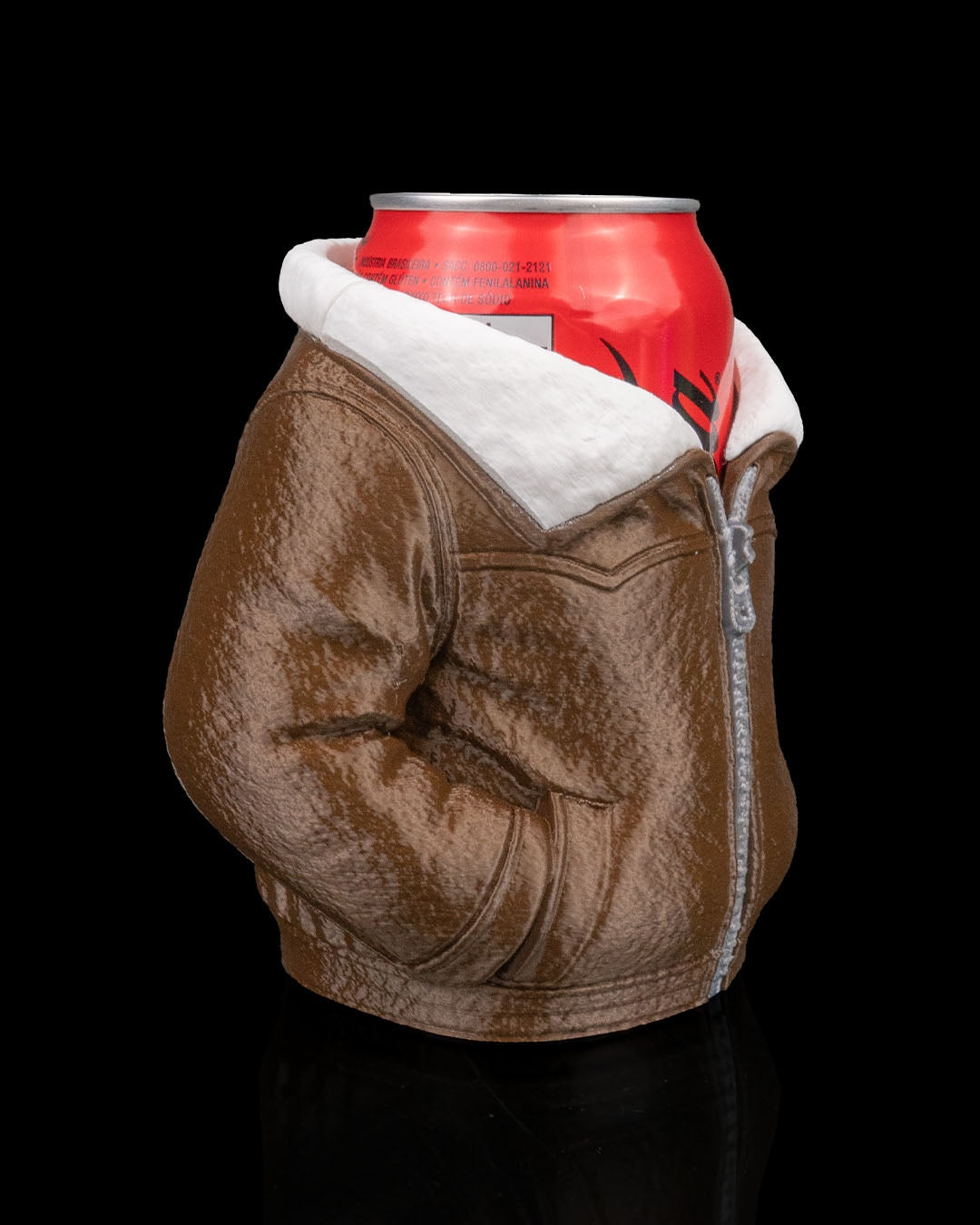 3D Printed Leather Jacket Beer, Pen Can Holder image 1