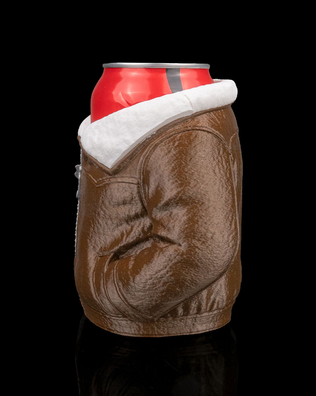 3D Printed Leather Jacket Beer, Pen Can Holder image 3