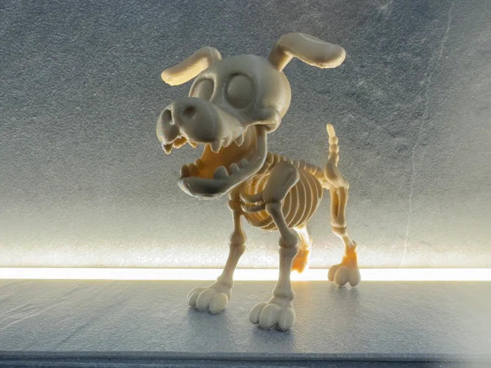 3D Printed Halloween Articulated Flexi Skeleton Dog - Choice of Colours image 0