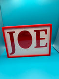3D Printed Name JOE Sign Picture Frame image 0