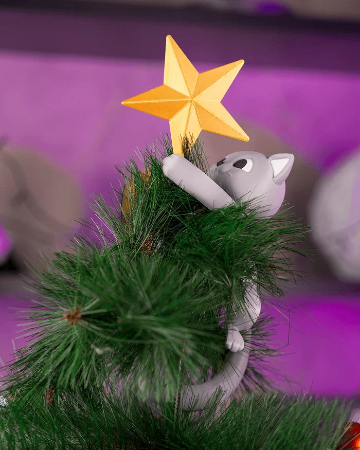 3D Printed Christmas Model Toy - Meowy Christmas - Tree Topper image 0