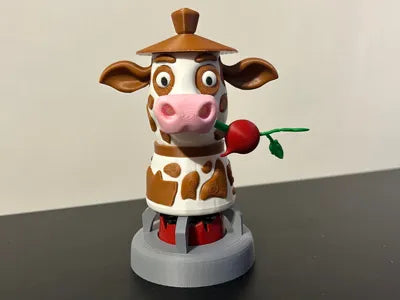 3D Printed Italian Brainrot Action Figure Model -Mucca mokka ravanello image 0