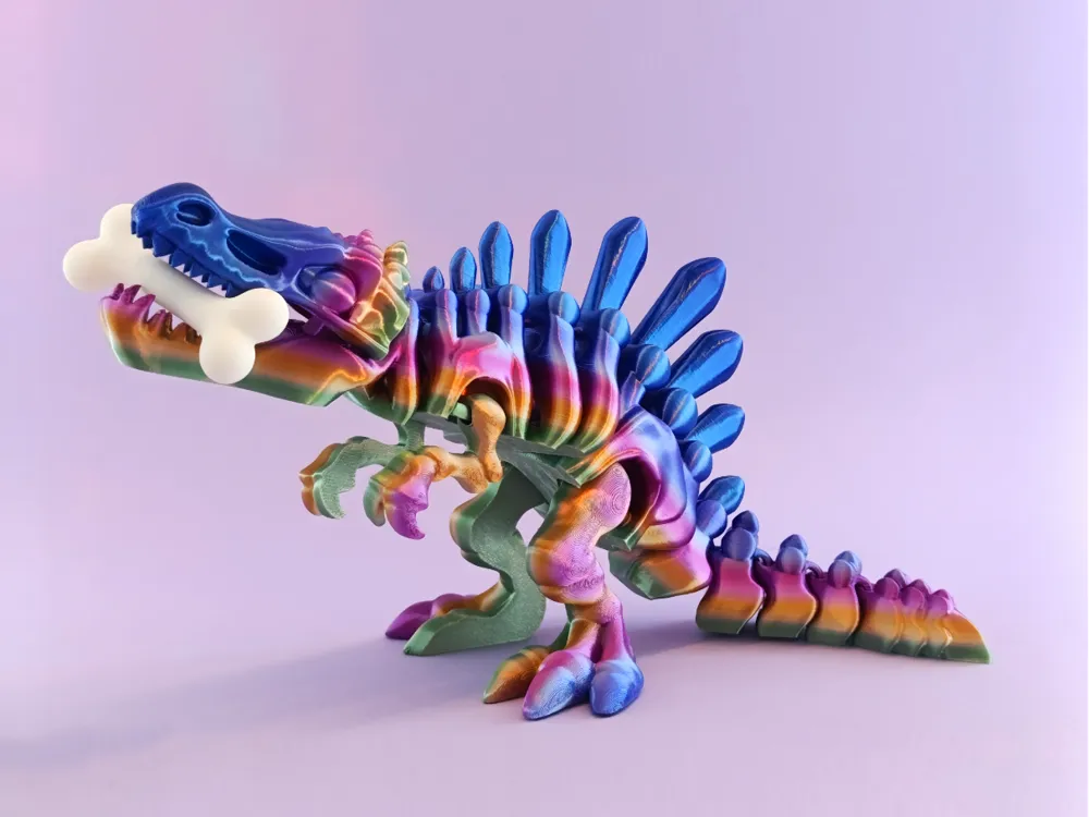 3D Printed Halloween Articulated Flexi Dinosaur - Choice of Colours image 0