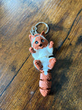 3D Printed Fidget Toy - Articulated Flexi Cream & White Cat Key Ring image 0