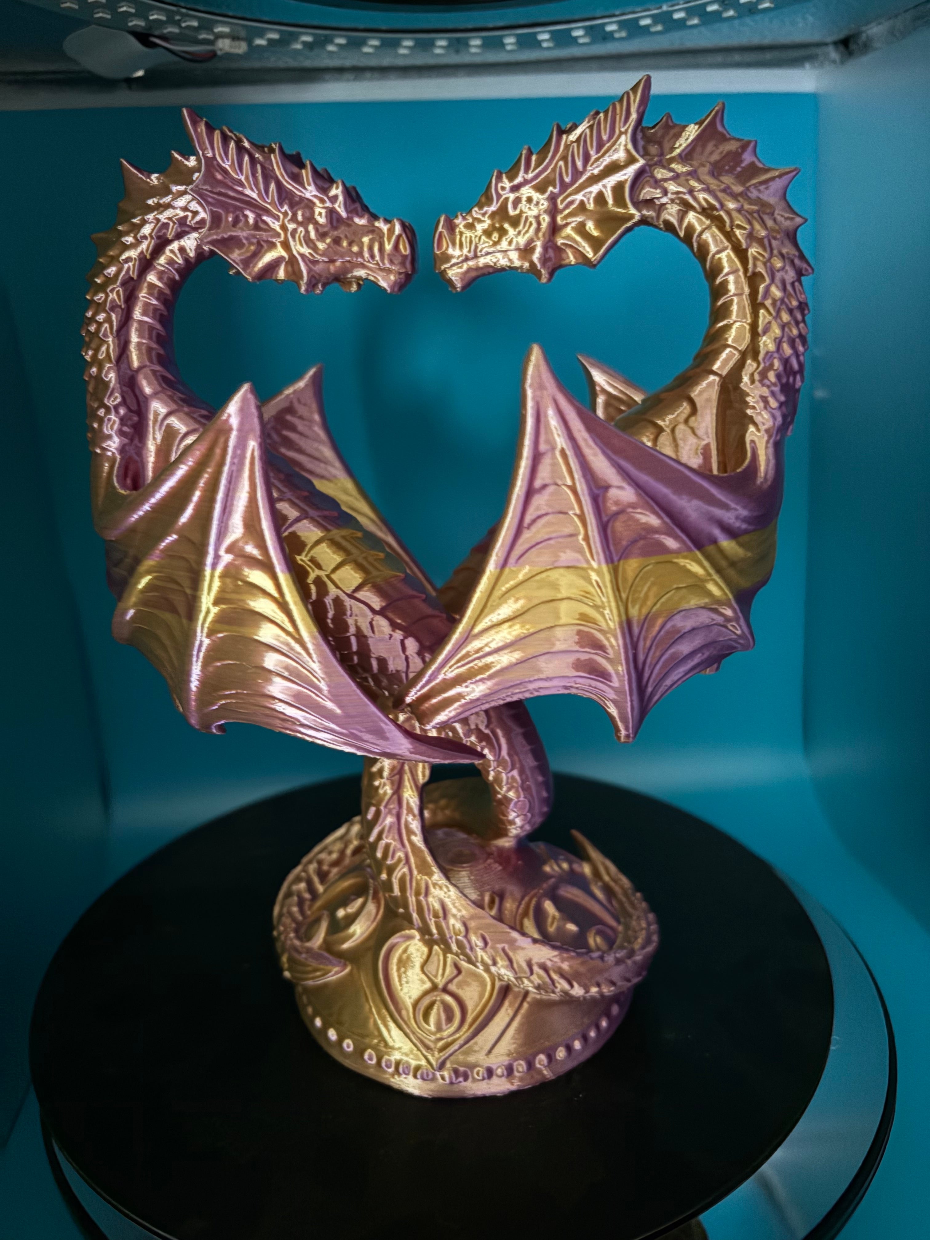 3D Printed - Duel Dragon Statue Figure image 0