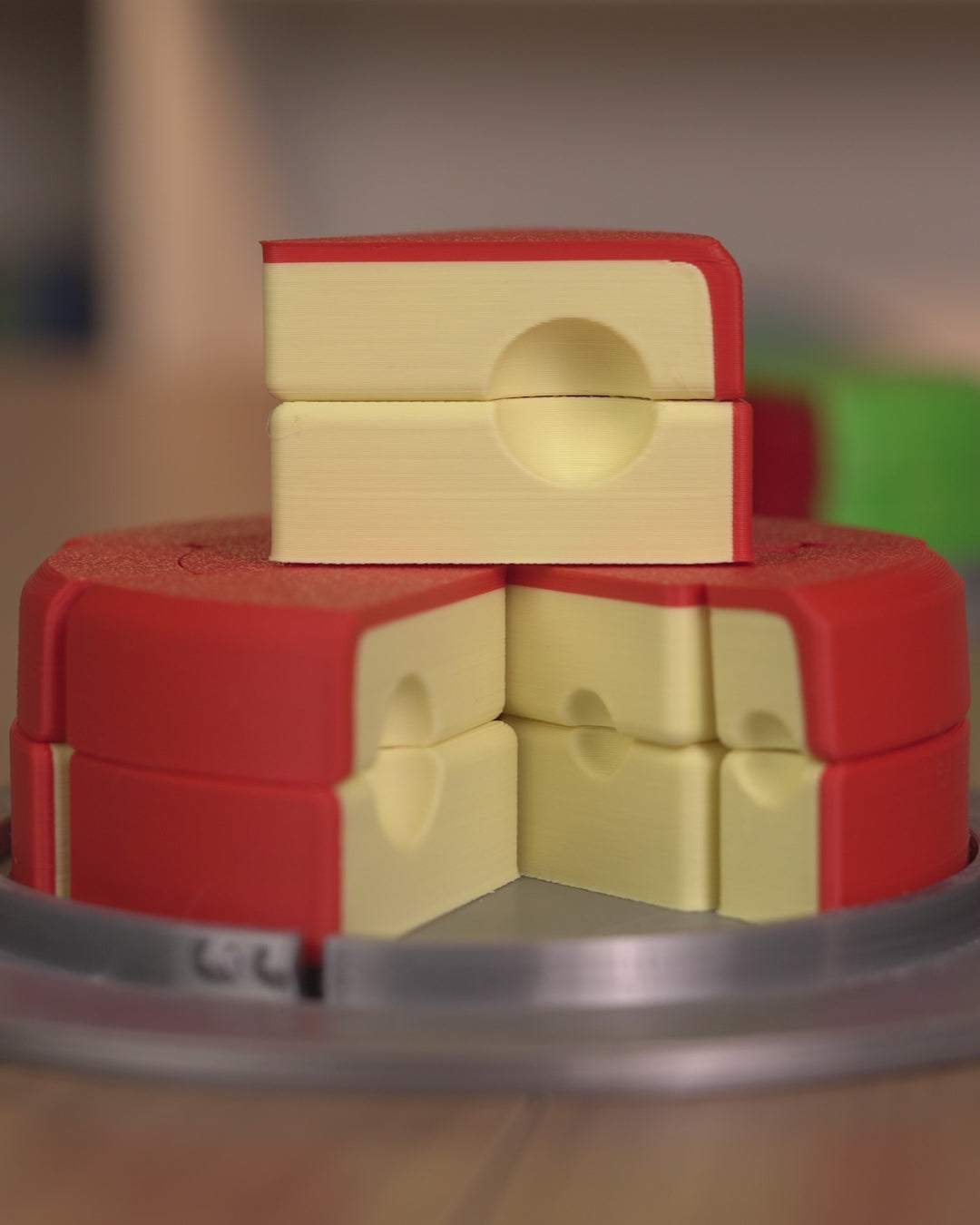 3D Printed Toy Jigsaw Puzzle Game - Cheese Wheel